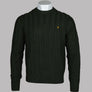 Farah Knight Cable Knit Sweater Evergreen