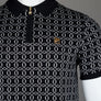 Fila Gold Jackson Jacquard Knitted Zip Polo Shirt Black