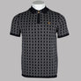 Fila Gold Jackson Jacquard Knitted Zip Polo Shirt Black