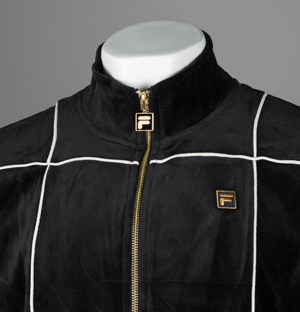 Fila Gold Nichols Velour Track Top Black/Egret – Bronx Clothing