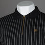 Fila Gold Patton Jacquard Stripe Polo Shirt Black/Egret
