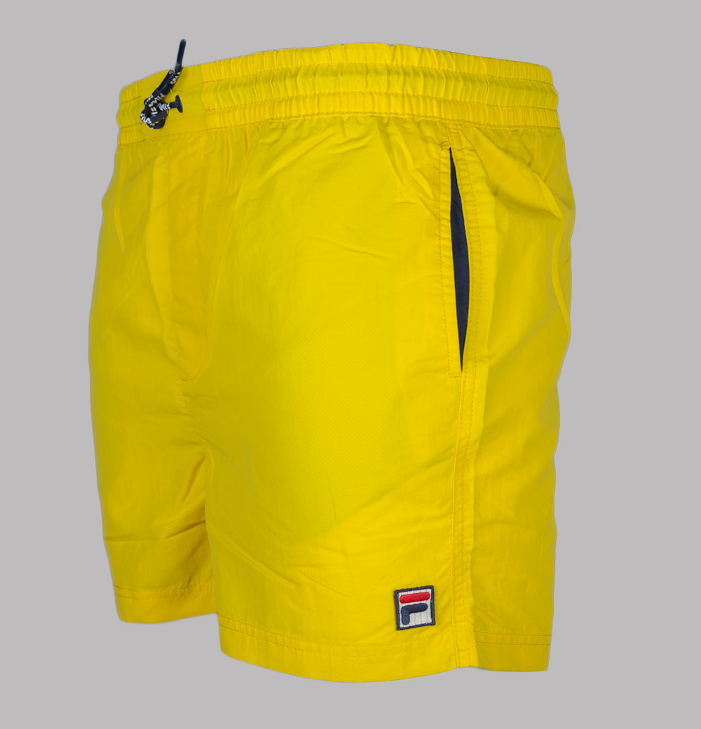 Yellow fila shorts hot sale