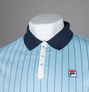 Fila Vintage BB1 Classic Striped Polo Shirt Blue Bell/Fila Navy/Gardenia