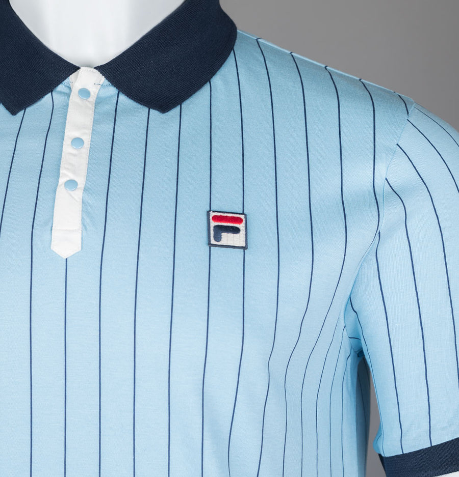 Fila Vintage BB1 Classic Striped Polo Shirt Blue Bell/Fila Navy/Gardenia