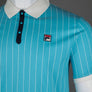 Fila Vintage BB1 Classic Striped Polo Shirt Cyan Blue/Gardenia/Fila Navy