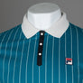 Fila Vintage BB1 Classic Striped Polo Shirt Deep Lagoon/Gardenia/Black