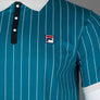 Fila Vintage BB1 Classic Striped Polo Shirt Deep Lagoon/Gardenia/Black