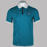 Fila Vintage BB1 Classic Striped Polo Shirt Deep Lagoon/Gardenia/Black