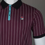 Fila Vintage BB1 Classic Striped Polo Shirt Fig/Milky Blue/Gardenia/Black