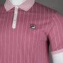 Fila Vintage BB1 Classic Striped Polo Shirt Heather Rose/Pink Nectar/Gardenia