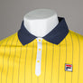 Fila Vintage BB1 Classic Striped Polo Shirt High Visability Yellow/Fila Navy/White