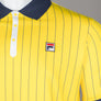 Fila Vintage BB1 Classic Striped Polo Shirt High Visability Yellow/Fila Navy/White