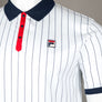 Fila Vintage BB1 Classic Striped Polo Shirt White/Fila Navy/Fila Red