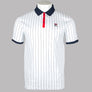 Fila Vintage BB1 Classic Striped Polo Shirt White/Fila Navy/Fila Red