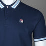 Fila Vintage Faraz Tipped Polo Shirt Fila Navy/White/Vista Blue