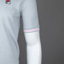 Fila Vintage Faraz Tipped Polo Shirt High Rise Grey/Prism Pink/White