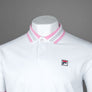 Fila Vintage Faraz Tipped Polo Shirt White/Prism Pink/High Rise Grey