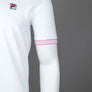 Fila Vintage Faraz Tipped Polo Shirt White/Prism Pink/High Rise Grey