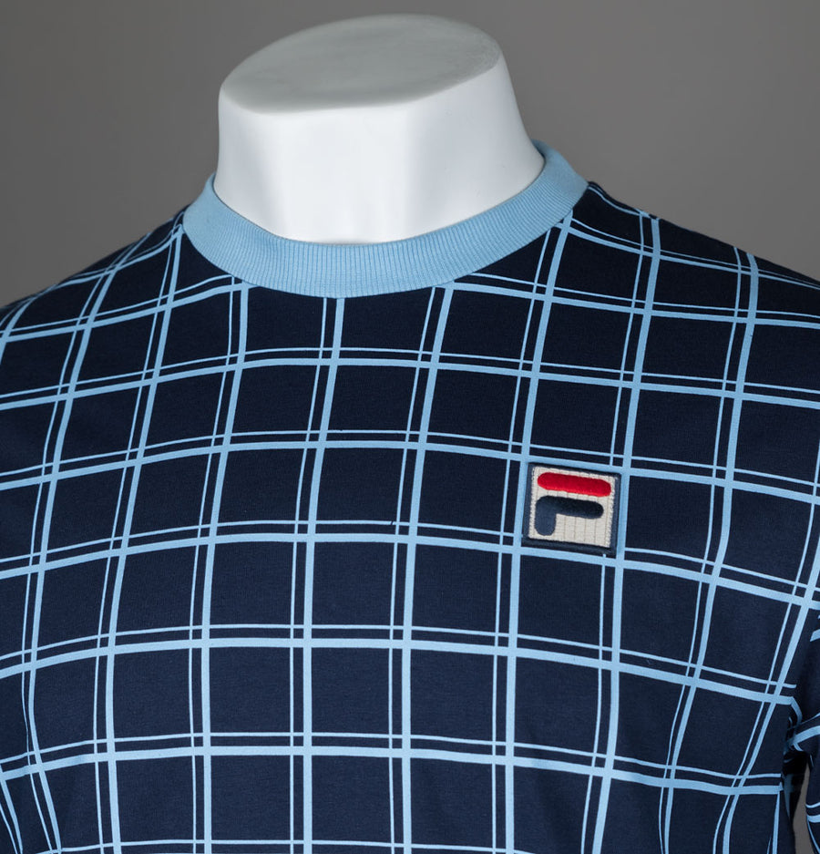 Fila Vintage Freddie Check T-Shirt Fila Navy/Blue Bell