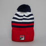 Fila Vintage Markee Chunky Knit Bobble Beanie Fila Red