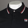 Fila Vintage Monte Tipped Collar LS Polo Shirt Black