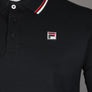Fila Vintage Monte Tipped Collar LS Polo Shirt Black