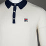 Fila Vintage Nowell Waffle Knitted LS Polo Shirt Gardenia/Fila Navy