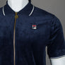 Fila Vintage Terry Velour Polo Shirt Fila Navy/Gardenia