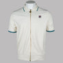 Fila Vintage Terry Velour Polo Shirt Gardenia/Deep Lagoon