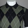Fred Perry Argyle Knitted Polo Shirt Black