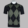 Fred Perry Argyle Knitted Polo Shirt Black