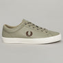Fred Perry Baseline Leather Trainers Warm Grey/Brick