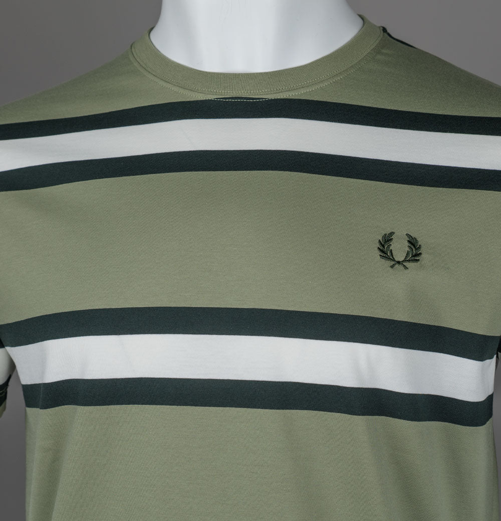 Fred Perry Bold Stripe T-Shirt Olive Mint – Bronx Clothing