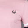 Fred Perry Bold Tipped Pique T-Shirt Chalky Pink