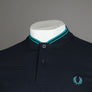 Fred Perry Bomber Collar Polo Shirt Navy/Deep Mint