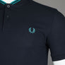 Fred Perry Bomber Collar Polo Shirt Navy/Deep Mint