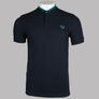 Fred Perry Bomber Collar Polo Shirt Navy/Deep Mint