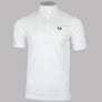 Fred Perry Button Down Collar Polo Shirt Snow White