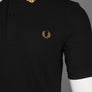 Fred Perry Check Collar Detail Polo Shirt Black