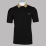 Fred Perry Check Collar Detail Polo Shirt Black
