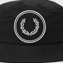 Fred Perry Circle Branded Matt Poly Bucket Hat Black