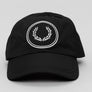 Fred Perry Circle Branded Matt Poly Cap Black