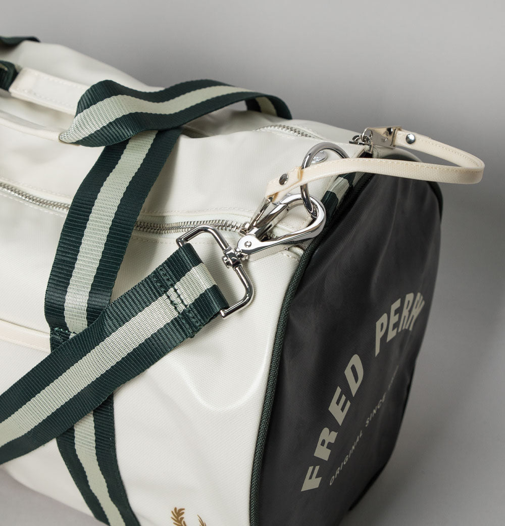 Fred Perry Classic Barrel Bag Ecru/Night Green – Bronx Clothing