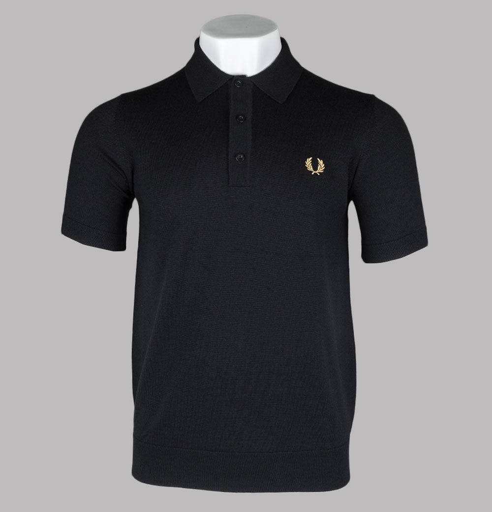 ポロシャツ FRED PERRY [Sharp] S/S Classic Knitted Shirt 4FK1553 Fred Perry Classic Knitted Polo Shirt Black – Bronx Clothing