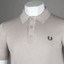 Fred Perry Classic Knitted Polo Shirt Dark Oatmeal