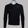 Fred Perry Classic V Neck Jumper Black