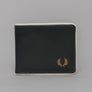 Fred Perry Coated Billfold Wallet Night Green/Ecru