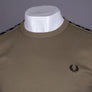 Fred Perry Contrast Tape Ringer T-Shirt Shaded Stone/Black