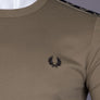 Fred Perry Contrast Tape Ringer T-Shirt Shaded Stone/Black