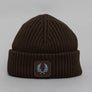 Fred Perry Cotton Ribbed Beanie Burnt Tobacco